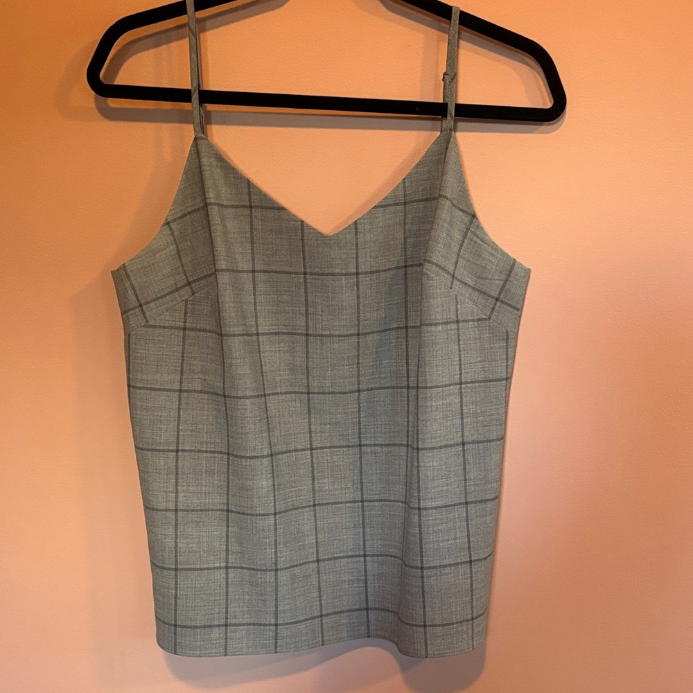 Banana Republic Gray Checkered Shell